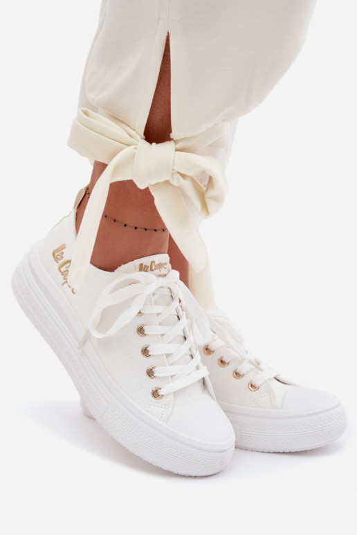 sapatos casuais com uma plataforma Lee Cooper LCEM-26-44-4482 cor branca