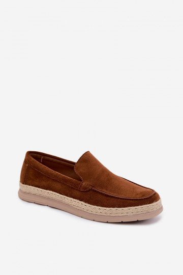 Mocassins masculinos espadrilhas marrons Rexton