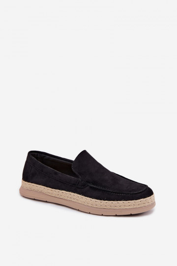 Mocassins masculinos espadrilhas pretos Rexton