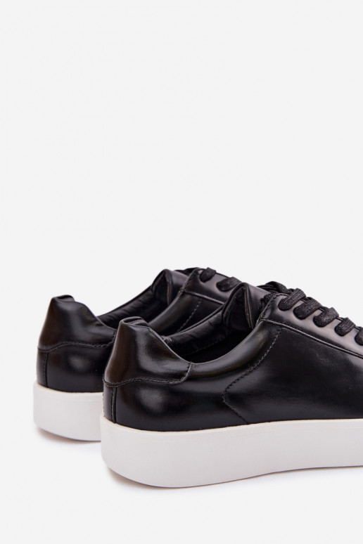 À modalo de tênis para homens de couro ecológico cor preta Velton