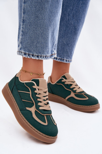 Tênis femininos baixos estilo esportivo verdes Brenelle 2