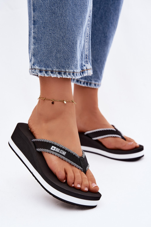 Chinelos Chinelos Feminino com uma plataforma Big Star NN274A727 cor preta