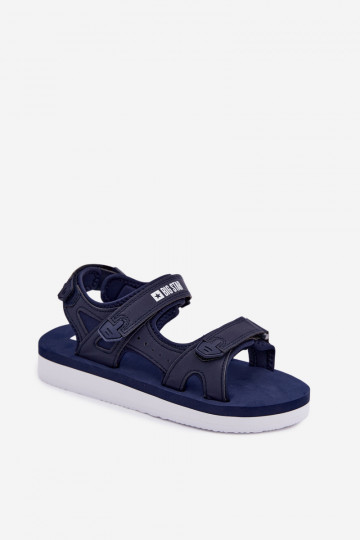 Sandálias femininas estilo esportivo com plataforma Big Star LL274792 azul escuro