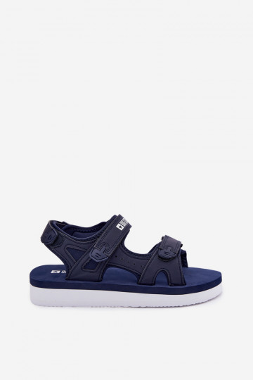 Feminino Estilo esportivo sandálias com uma plataforma Big Star LL274792 azul escuro 2
