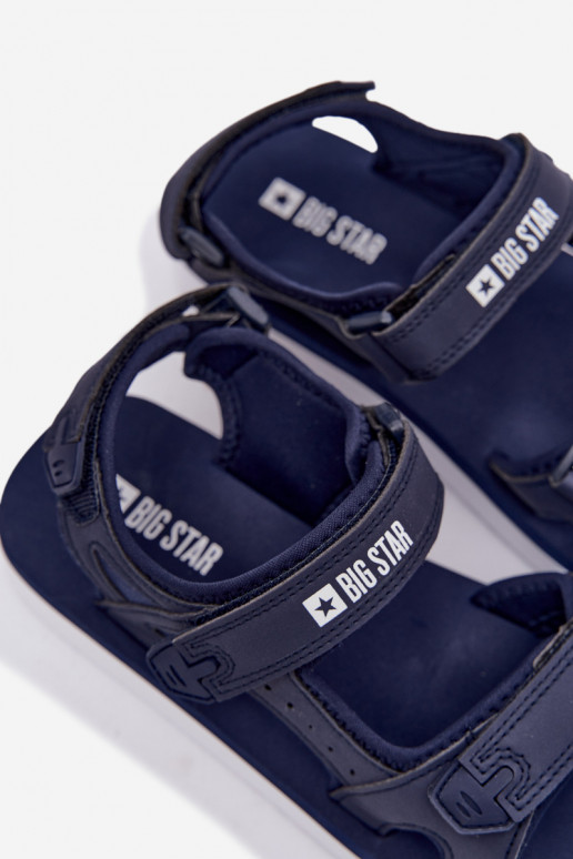 Feminino Estilo esportivo sandálias com uma plataforma Big Star LL274792 azul escuro