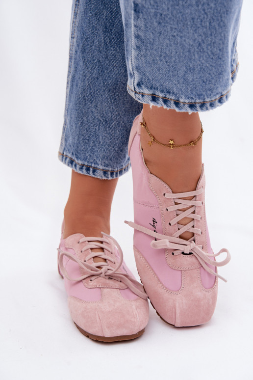 de camurça À modalo de tênis Mulheres baixas Big Star TT274600 cor rosa