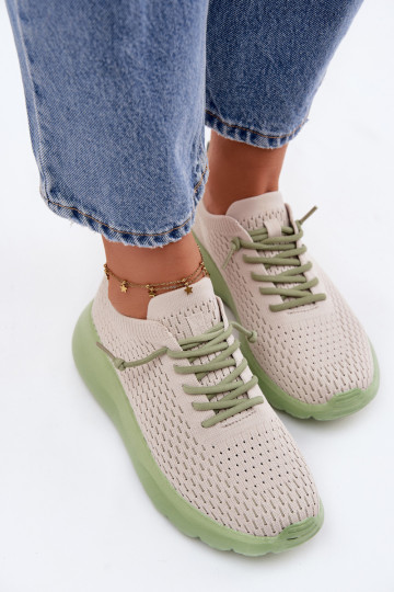 Tênis femininos estilo esportivo cor areia Helinae