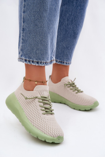 Tênis femininos estilo esportivo cor areia Helinae 2