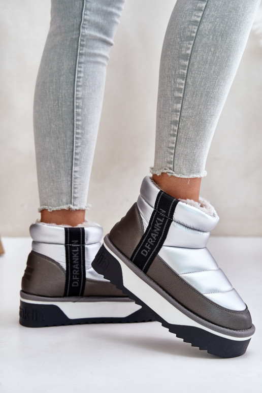 Baixo Botas de neve Em uma sola grossa D.Franklin DFSH371010 cor prata