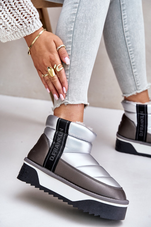 Baixo Botas de neve Em uma sola grossa D.Franklin DFSH371010 cor prata