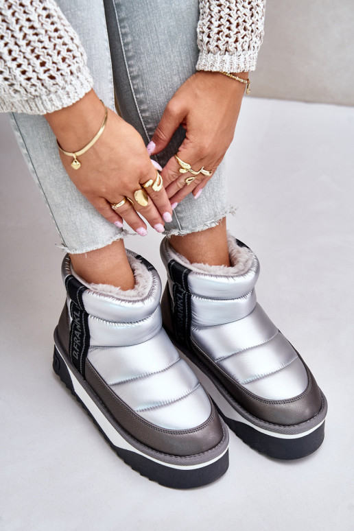 Baixo Botas de neve Em uma sola grossa D.Franklin DFSH371010 cor prata