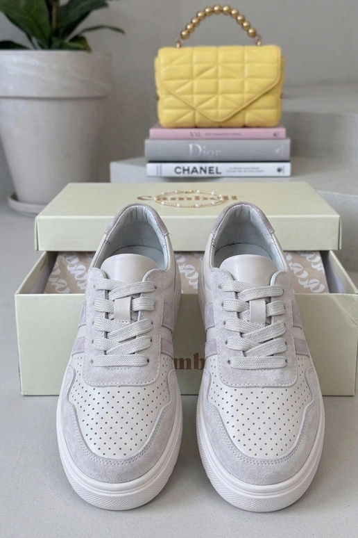 Tênis bege em couro natural Cambell