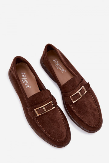 mocassins femininos com fivelas CzekoladoParae Belinae