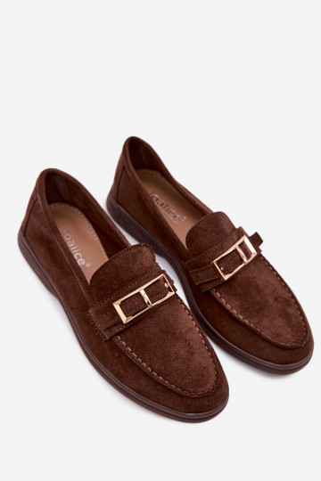 mocassins femininos com fivelas CzekoladoParae Belinae 2