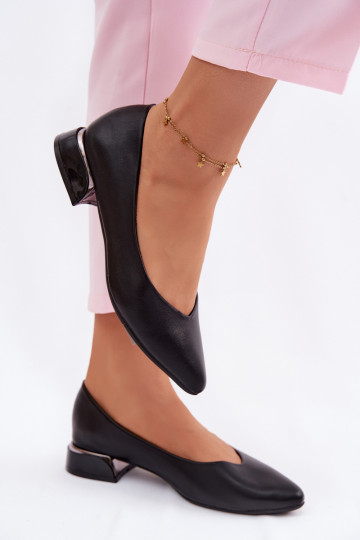 Sapatilhas de balé de salto baixo Vinceza 62280 cor preta