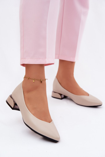 Sapatilhas de balé de salto baixo Vinceza 62280 cor bege 2