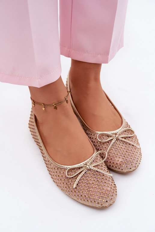 grade Bailarinas Com decoração Vinceza 62270 cor dourada