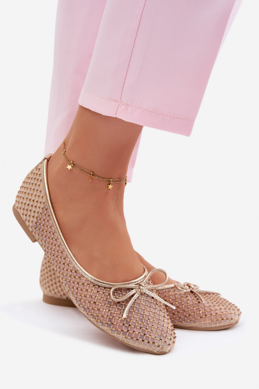 grade Bailarinas Com decoração Vinceza 62270 cor dourada