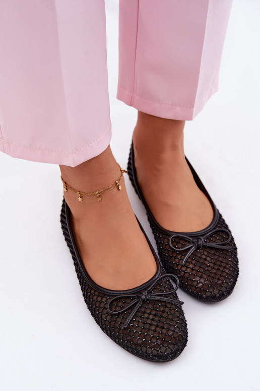 grade Bailarinas Com decoração Vinceza 62270 cor preta