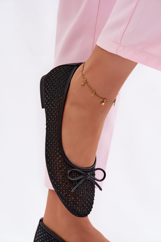 grade Bailarinas Com decoração Vinceza 62270 cor preta