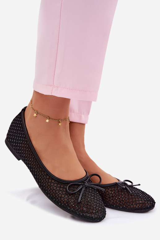 grade Bailarinas Com decoração Vinceza 62270 cor preta