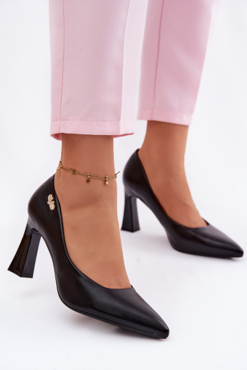 Estilo elegante Sapato com salto Vinceza 62276 cor preta