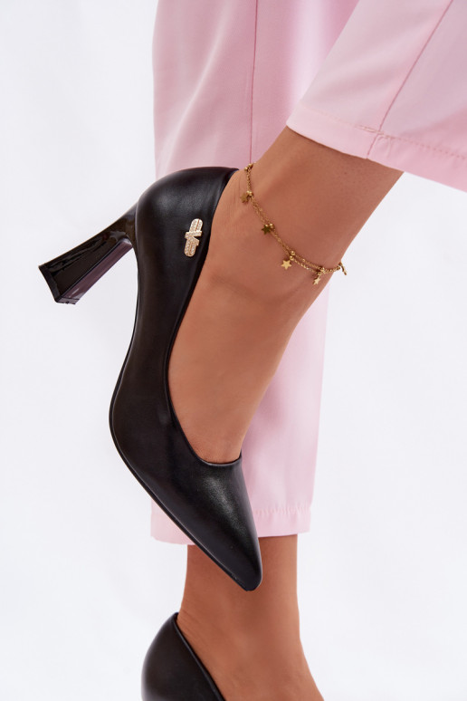 Estilo elegante Sapato com salto Vinceza 62276 cor preta