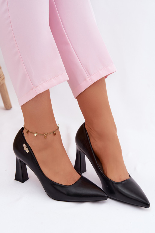 Estilo elegante Sapato com salto Vinceza 62276 cor preta