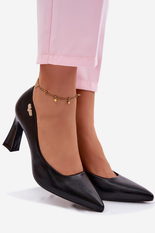 Estilo elegante Sapato com salto Vinceza 62276 cor preta