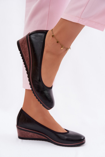 sapato Feminino com uma plataforma Vinceza 58628 cor preta