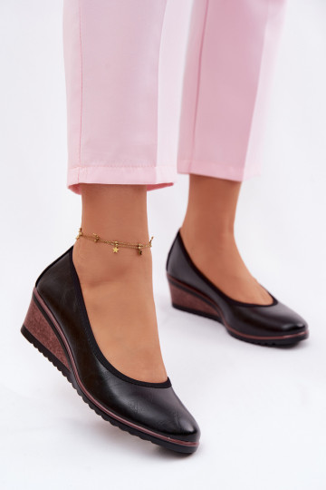 sapato Feminino com uma plataforma Vinceza 58628 cor preta 2