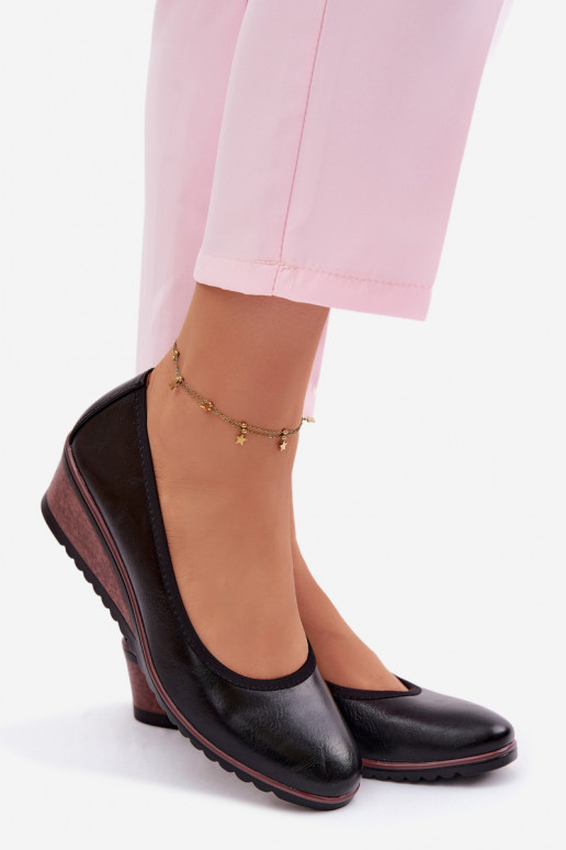 sapato Feminino com uma plataforma Vinceza 58628 cor preta