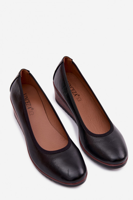 sapato Feminino com uma plataforma Vinceza 58628 cor preta