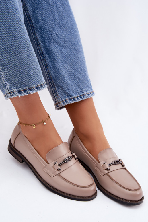 mocassins femininos Pele Vinceza 18132 bege