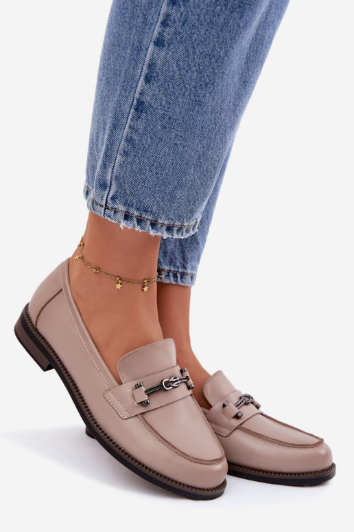 mocassins femininos Pele Vinceza 18132 bege