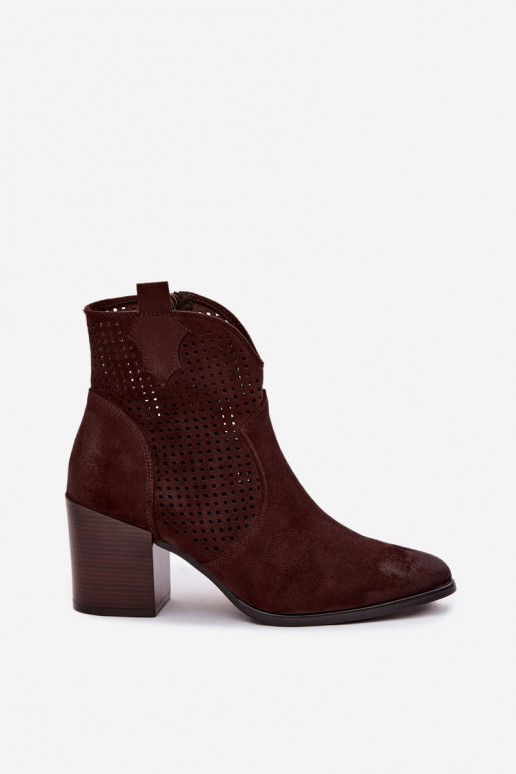 com elementos abertos Botas femininas Vinceza 58640 CzekoladoParae