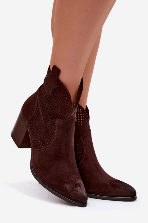 com elementos abertos Botas femininas Vinceza 58640 CzekoladoParae