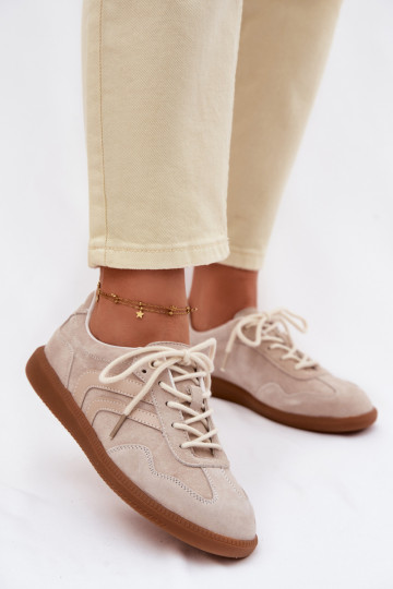 Pele de camurça À modalo de tênis Baixo feminino bege Perinae