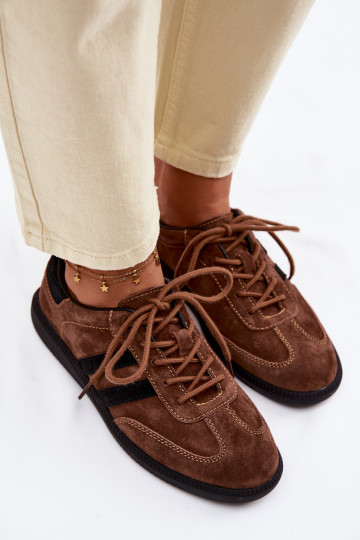 Pele de camurça À modalo de tênis Feminino cor marrom Ismina