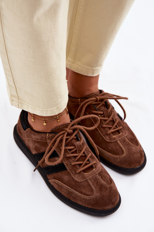 Pele de camurça À modalo de tênis Feminino cor marrom Ismina