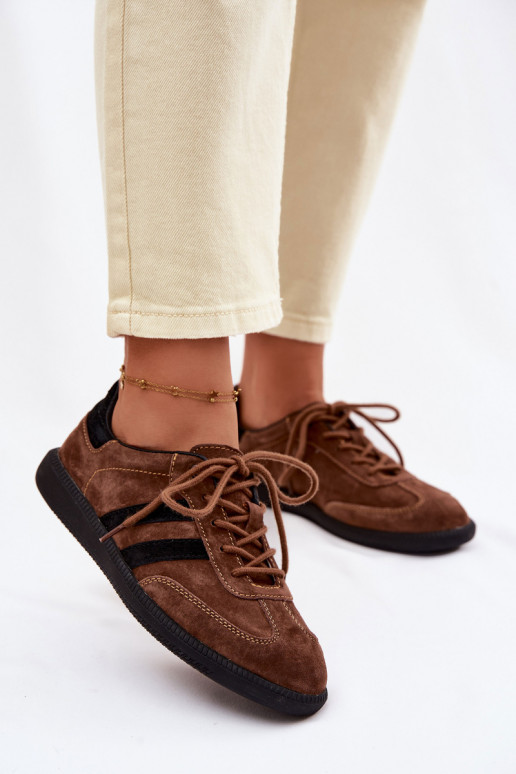 Pele de camurça À modalo de tênis Feminino cor marrom Ismina