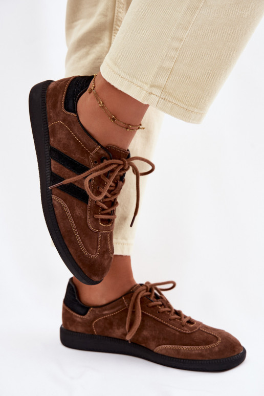 Pele de camurça À modalo de tênis Feminino cor marrom Ismina