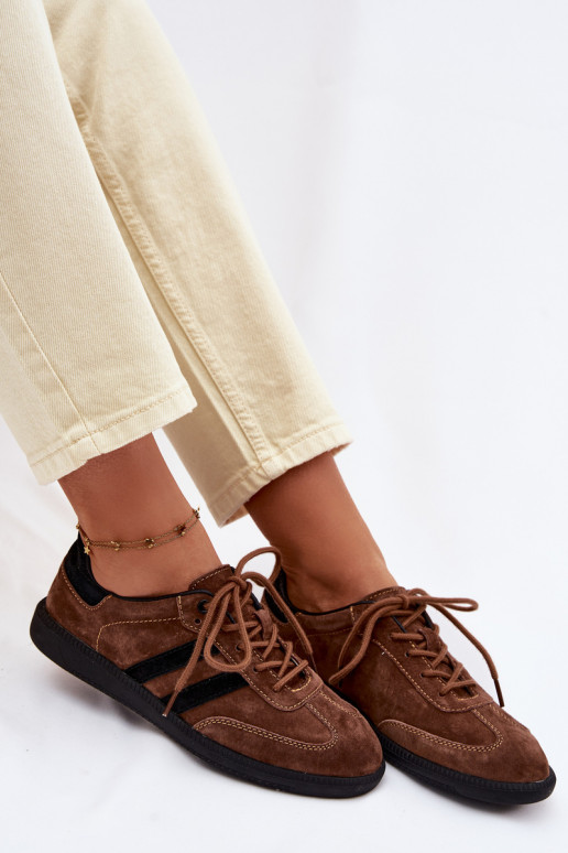 Pele de camurça À modalo de tênis Feminino cor marrom Ismina