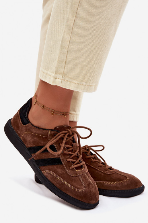 Pele de camurça À modalo de tênis Feminino cor marrom Ismina