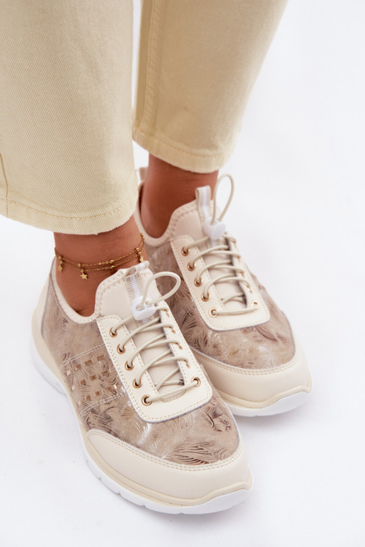 Estampado Pele sapato Feminino D&A GR61-5990 bege