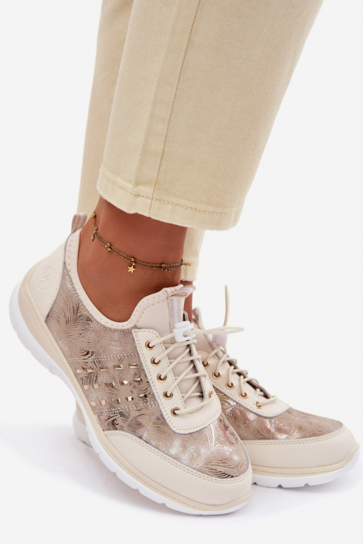 Estampado Pele sapato Feminino D&A GR61-5990 bege