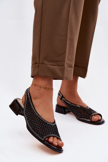 Decorado Sandálias perfuradas Feminino de camurça Klocke D&A CR61-3131 cor preta 2