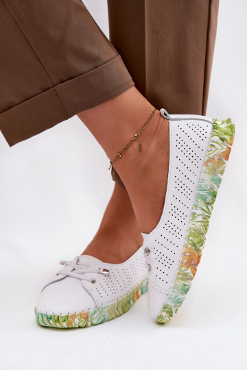 Sapatos de couro femininos S.Barski GR61-5970 branco