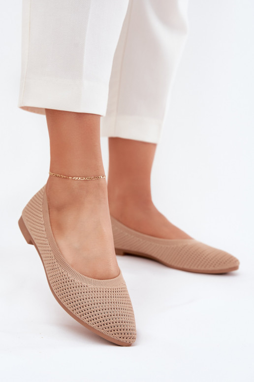 grade Bailarinas de tecido Feminino bege Sarina