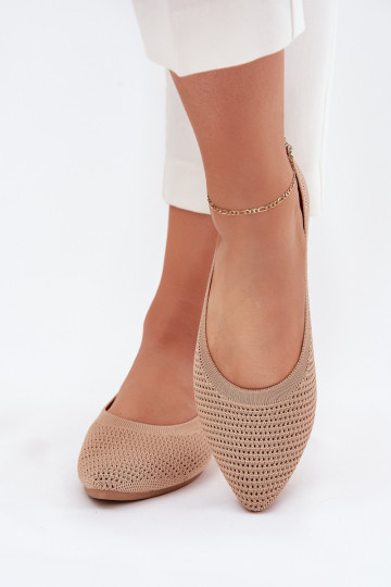 grade Bailarinas de tecido Feminino bege Sarina 2
